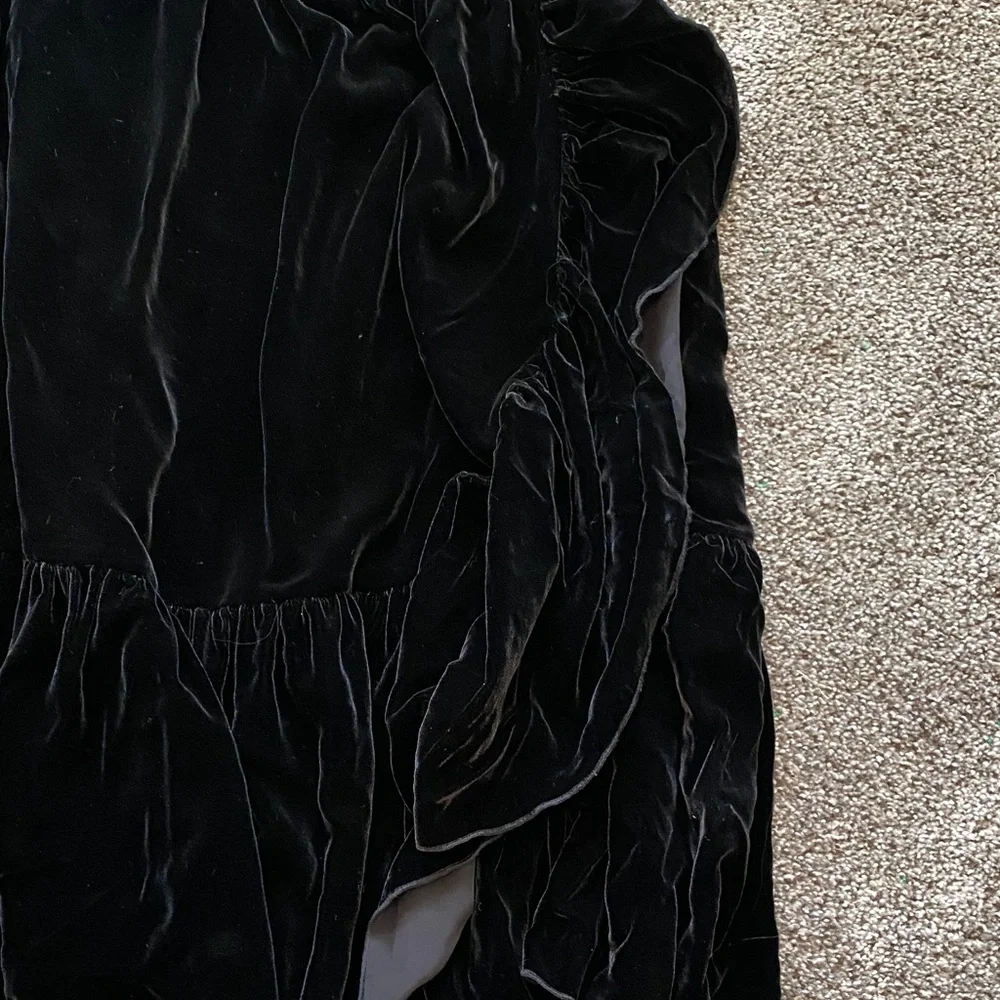 Kate Spade Black Asymmetrical Velvet Skirt